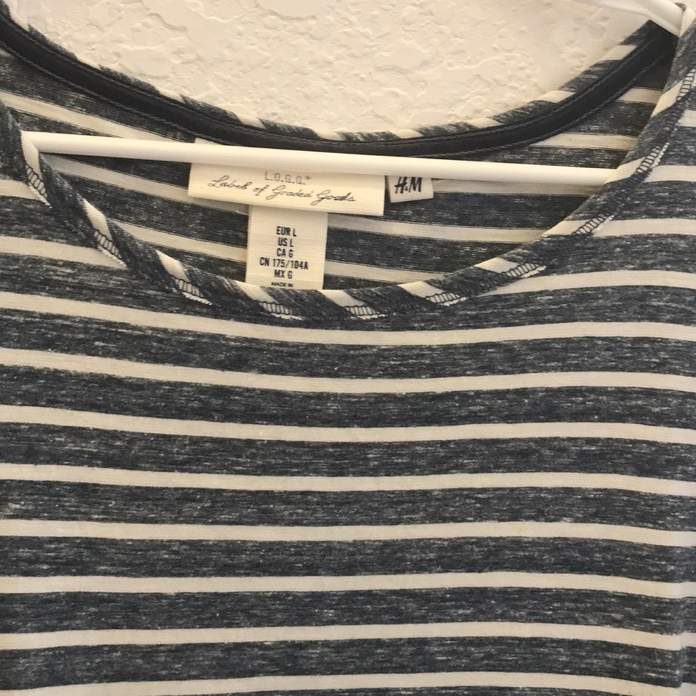 Women’s blue and white striped dress